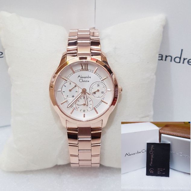 ALEXANDRE CHRISTIE WANITA AC 2815 ROSEGOLD WHITE JAM TANGAN ALEXANDRE CHRISTIE AC 2815 ORIGINAL