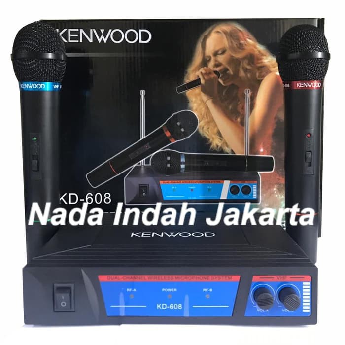 Microphone Mic Wireless Double Kenwood KD 608 Mic tanpa kabel Kenwood