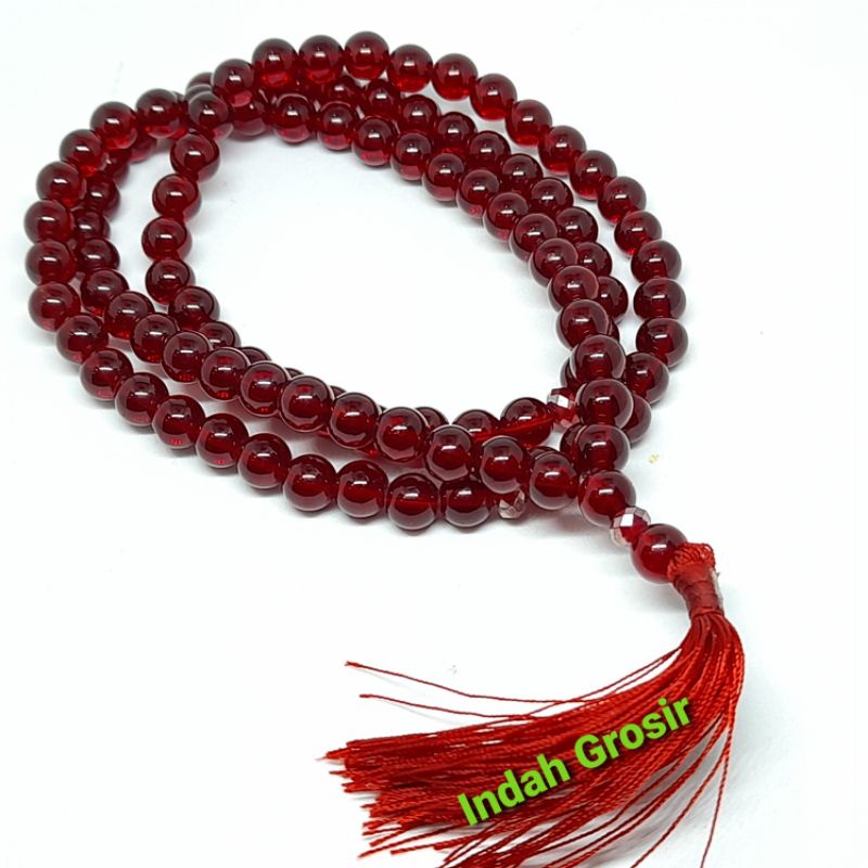 TASBIH BATU MERAH SIYEM 8MM 99BUTIR ORIGINAL