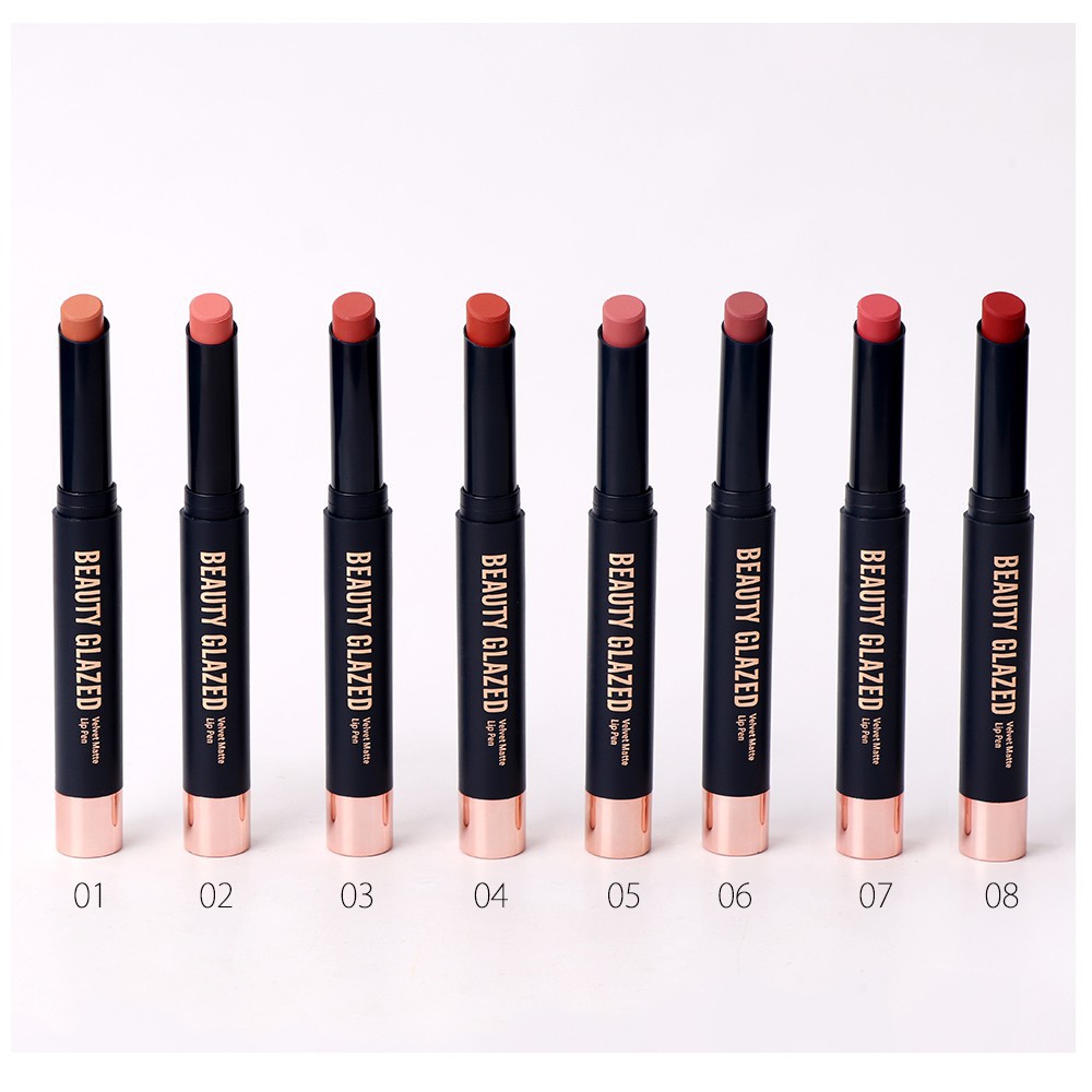 (READY &amp; ORI) Beauty Glazed Lipstick Matte 8 Colors warna B 6 B6