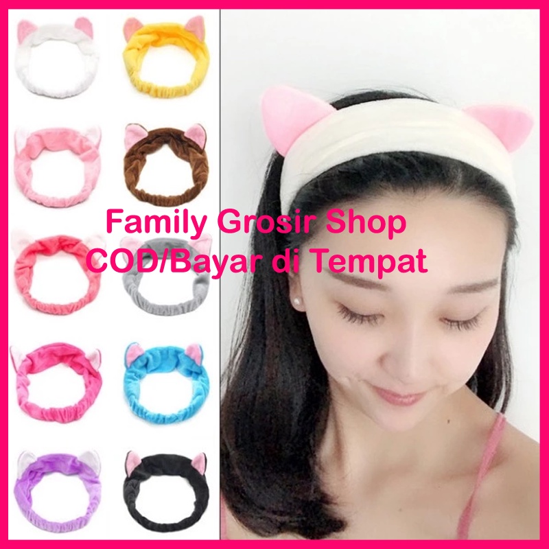 Bando Bandana facial ear cat lucu imut elastis nyaman dan halus