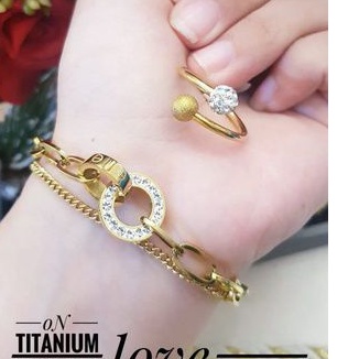 TiTanium set gelang cincin T04