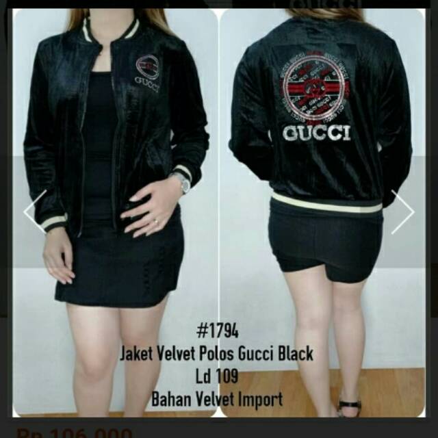 Jaket wanita import jaket velvet polos Gucci1795