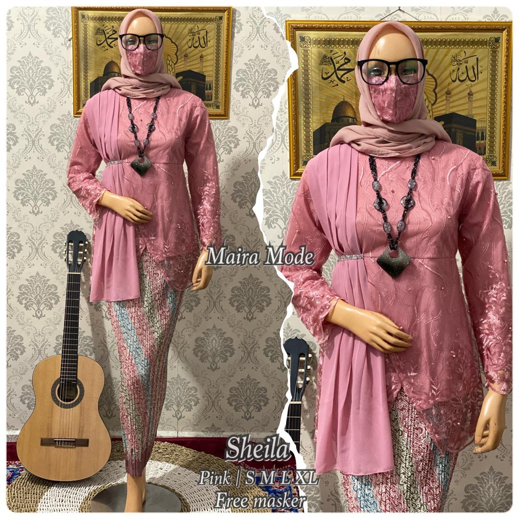 Model Baru brokat mix satin / atasan kebaya selempang / brokat modern / kebaya wisuda