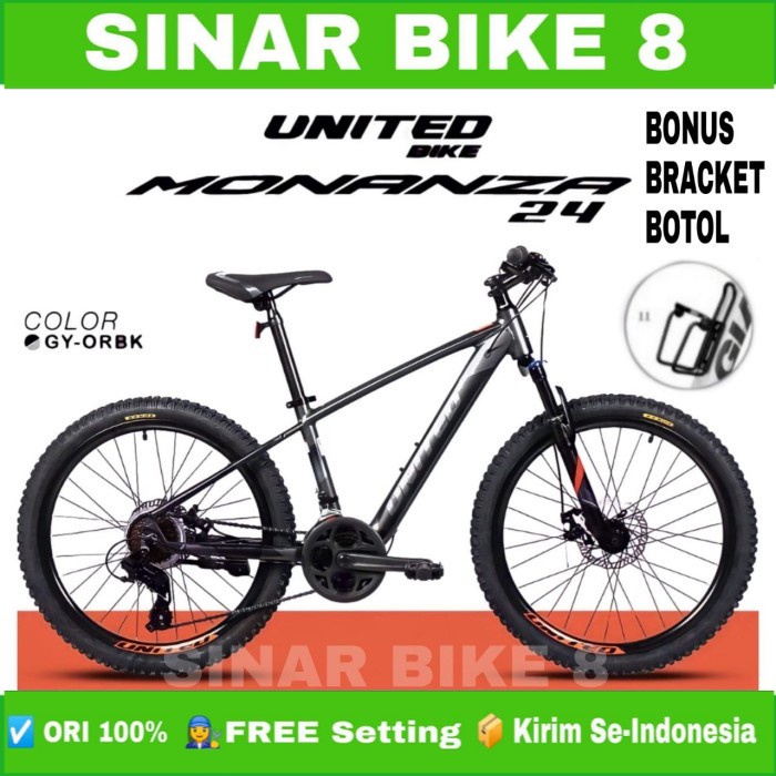 Sepeda Gunung Ukuran 24 Inch MTB MONANZA Alloy 24 Speed Garansi Resmi