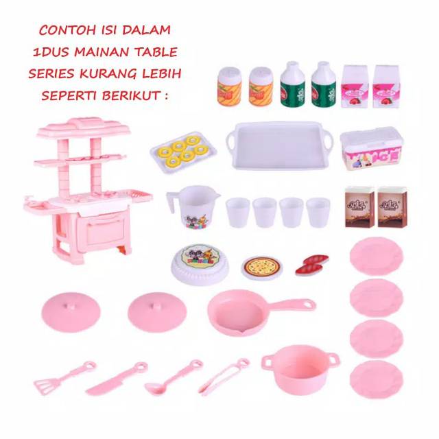 B832-6 Mainan Mini Kitchen set table ada lampu + musik + teeling story. SY0603 S1