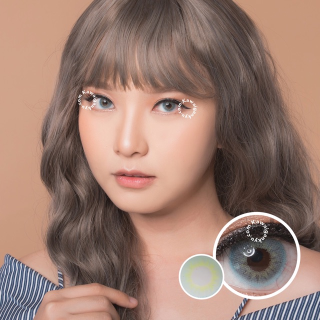 KawaiGankyu softlens - Princess fuzzy pop gray (1botol)