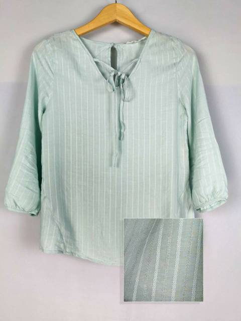 Mine Mint grey tie cotton blouse