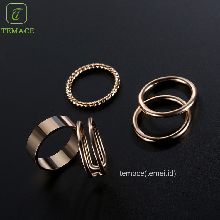 Cincin titanium Set Berlian Imitasi Elegan Korea Wanita 11pc