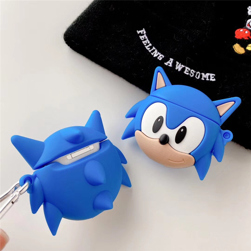 Kreatif Lucu Kartun Sonic the Hedgehog Desain Lembut Silikon Earphone Case Untuk Apple AirPods Pro Untuk Airpods2 1 Perlindungan Anti Jatuh Nirkabel Bluetooth Headset Cover Untuk AirPods