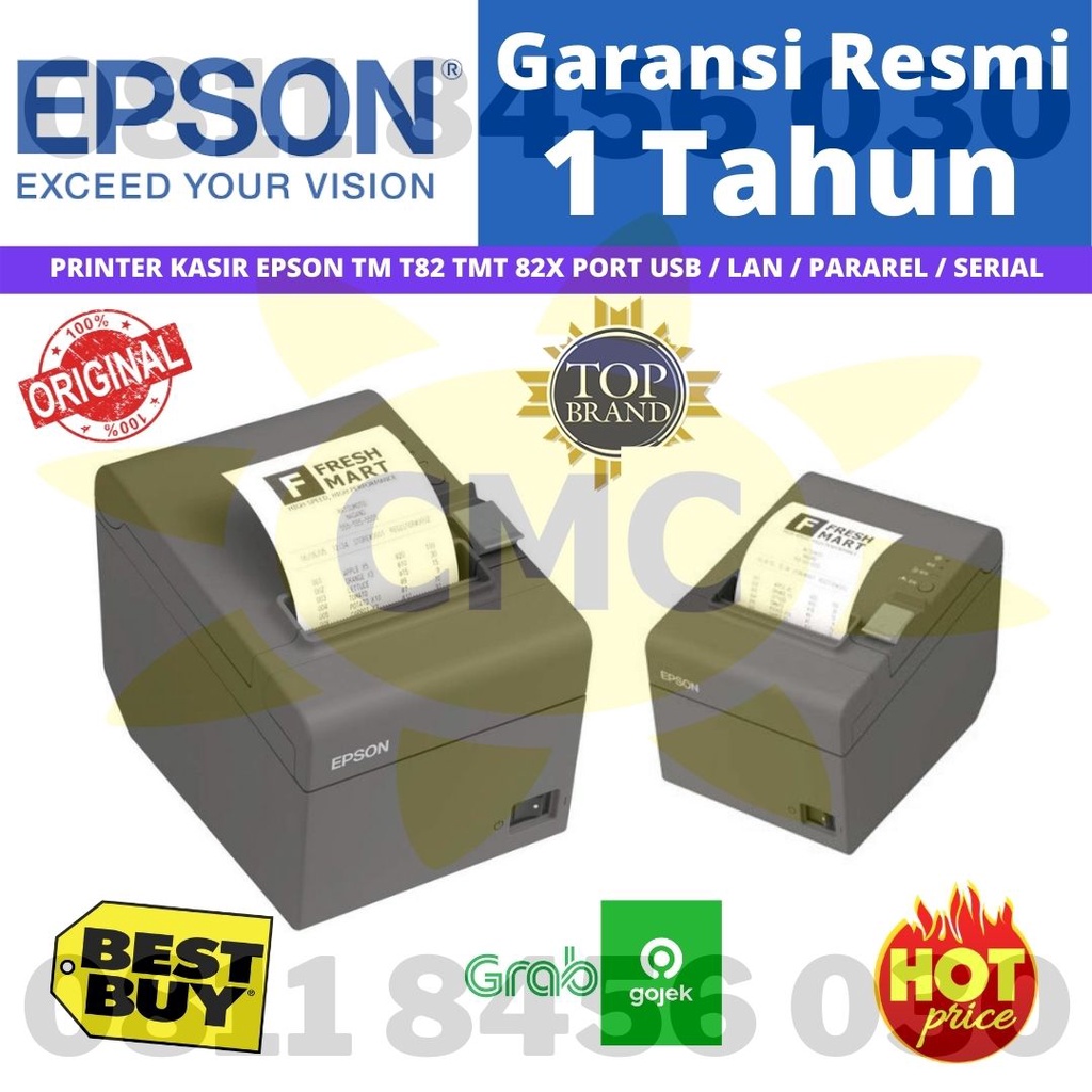 PRINTER KASIR EPSON TMT82X THERMAL USB SERIAL TMT82 X TM-T82 X RESMI - LAN