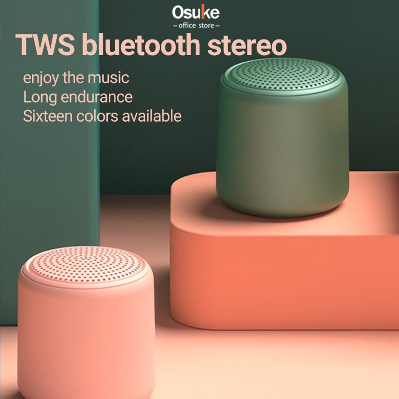 Mini bluetooth speaker macaron micro usb tws port speaker nirkabel dengan audio