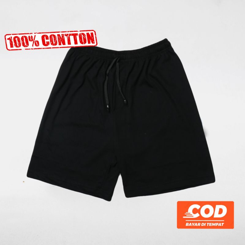 Boxer Celana pendek hitam katun (All Size)