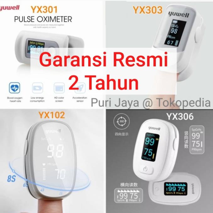 Yuwell Oximeter YX306 YX301 YX303 YX102 Oxymeter SPO2 Garansi
