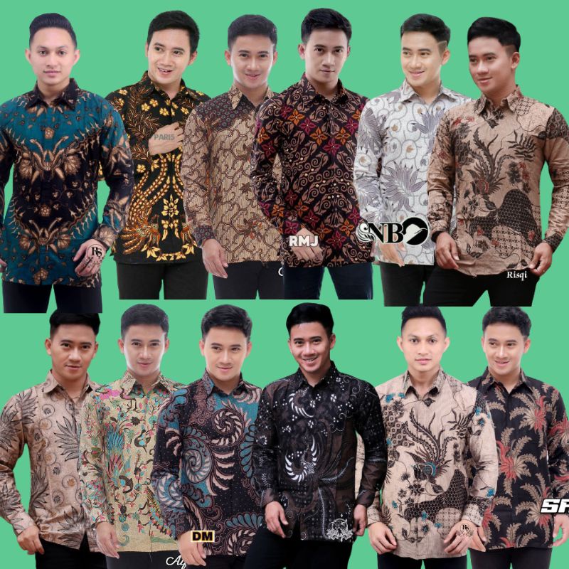 Batik Pria Lengan Panjang BATIK NAKULA HRB026 motif KERATONAN Kode 002 size M L XL XXL Reguler