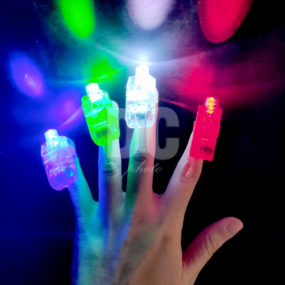 Starriness Finger Flashing LED Cincin Laser Jari Senar Isi 4 Lampu