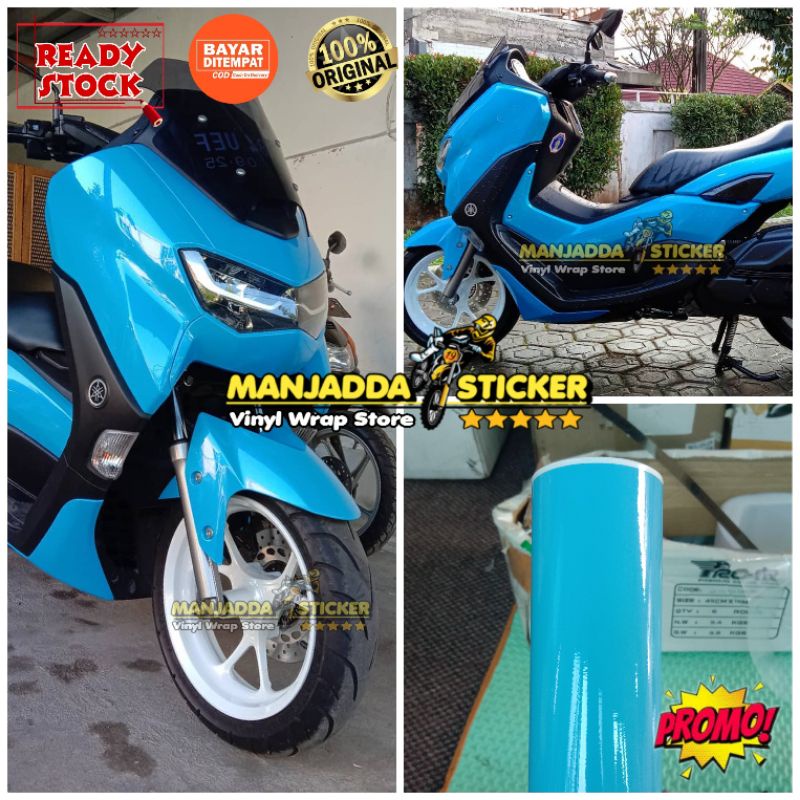 Stiker Skotlet Motor Biru Muda