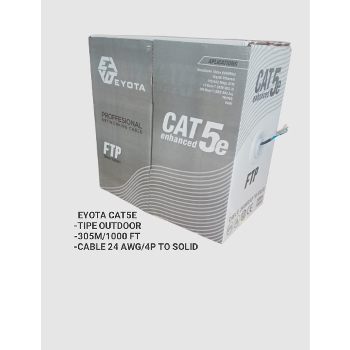 KABEL LAN OUTDOOR FTP CAT5E 305 METER EYOTA