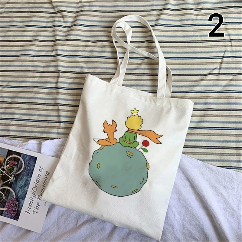 Tas tote bag pakai resleting Pangeran Kecil