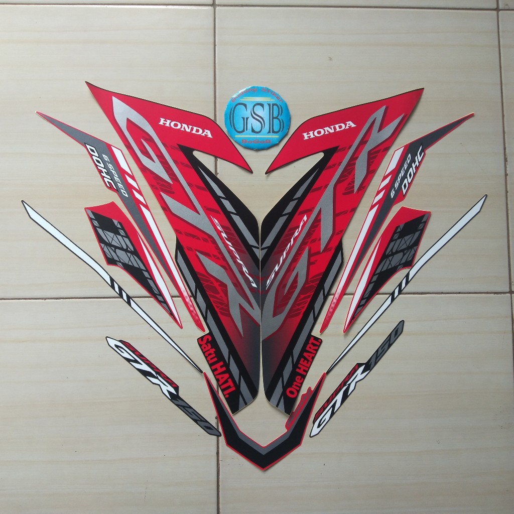 Sticker Motor Honda Supra Gtr 150 Racing 2019 Merah Shopee Indonesia