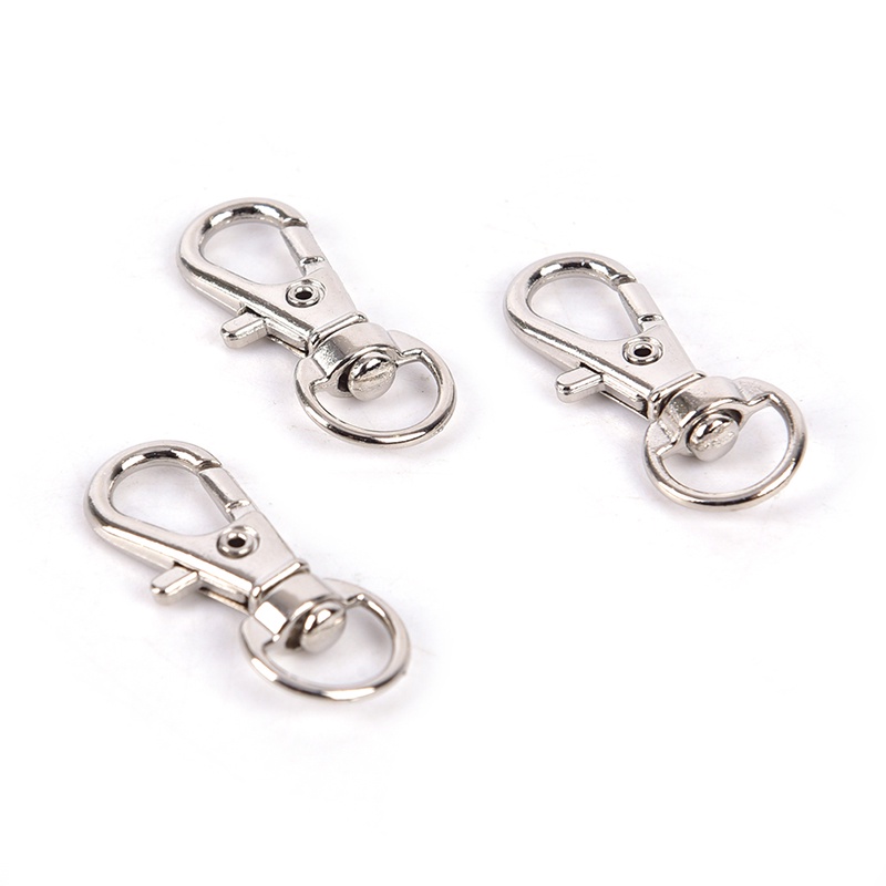 【Theredsunrisesiwy.id】10pcs Mini Aluminum Alloy Keychain Making Snap Spring Clip Hook Carabiner Buckle