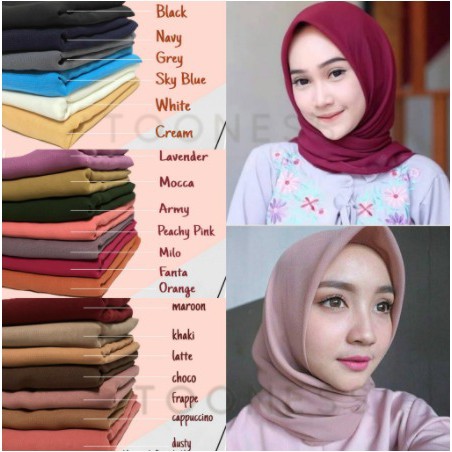 [ COD ] Bella Square 50 Warna Hijab Jilbab Segi Empat Bahan Pollycotton Premium Bisa Cod PGM