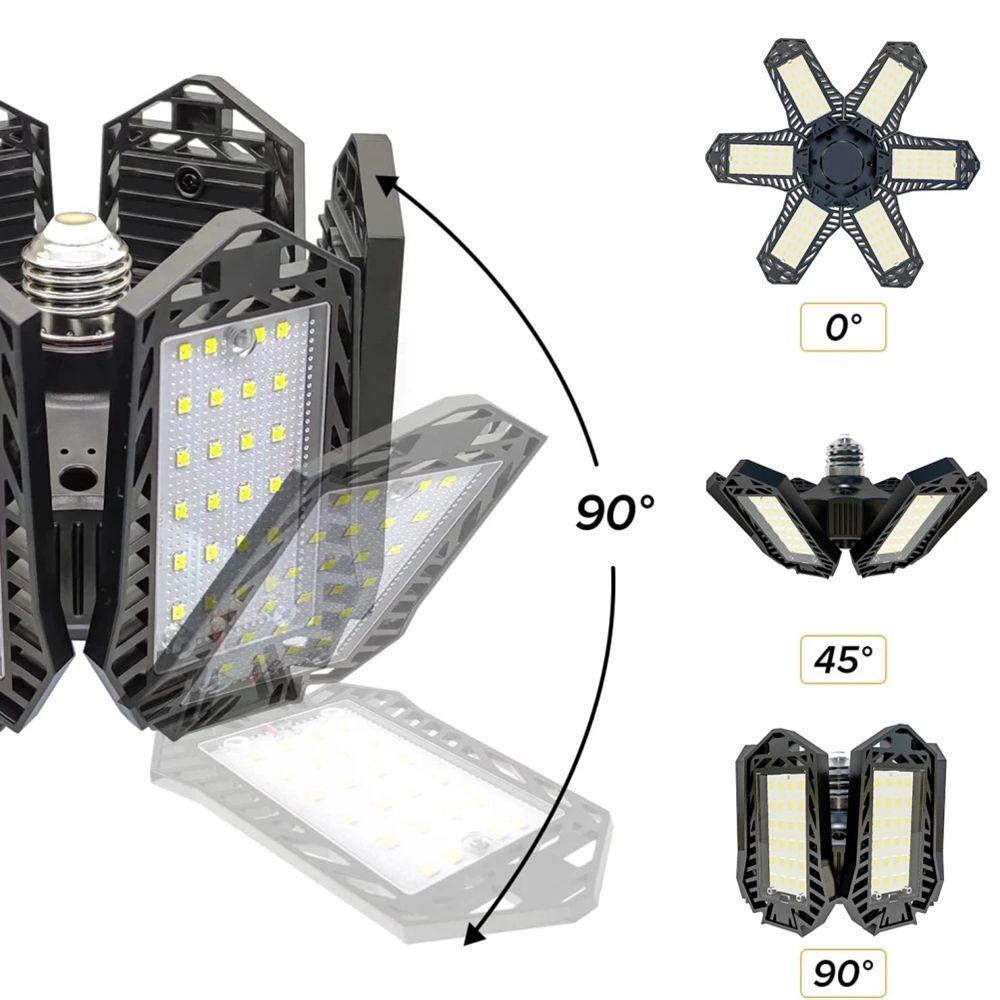 [Elegan] Lampu Garasi Sangat Terang Tahan Lama Untuk Basement Rumah Adjustable Lampu Deformasi Lima Daun