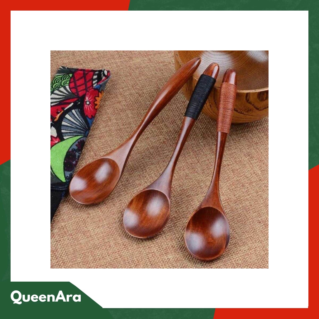 Novelty Sendok Makan Centong Sayur Bahan Kayu Wooden Spoon - RR-20