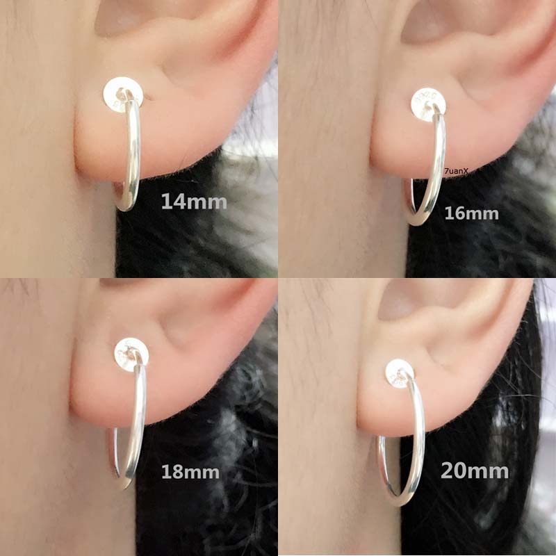 2pcs Anting Klip on Sterling Silver 925 Hypoallergenic 14-20mm Untuk Pria / Wanita