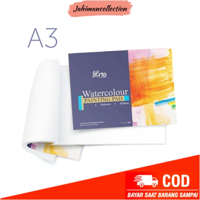 

✨ BISA COD ✨ ARTO Watercolour Paper Pad A3 (200 gsm, 12s, 100% Cotton)