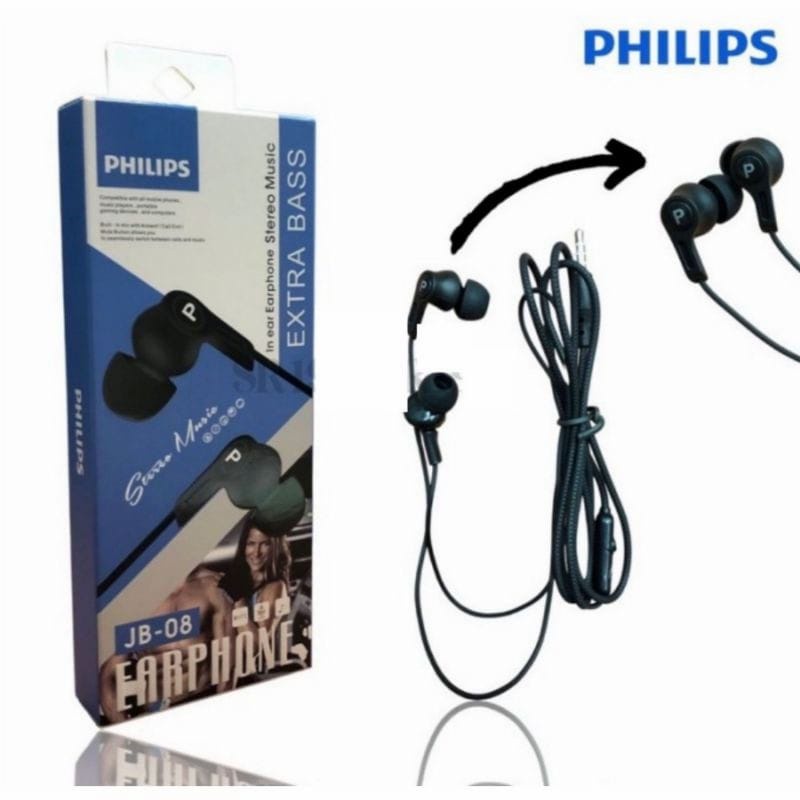 Headset PHILIPS JB-08 EXTRA BASS Handsfree PHILIPS JB08 EXTRABASS Earphone PHILIPS JB-08 EXTRA BASS