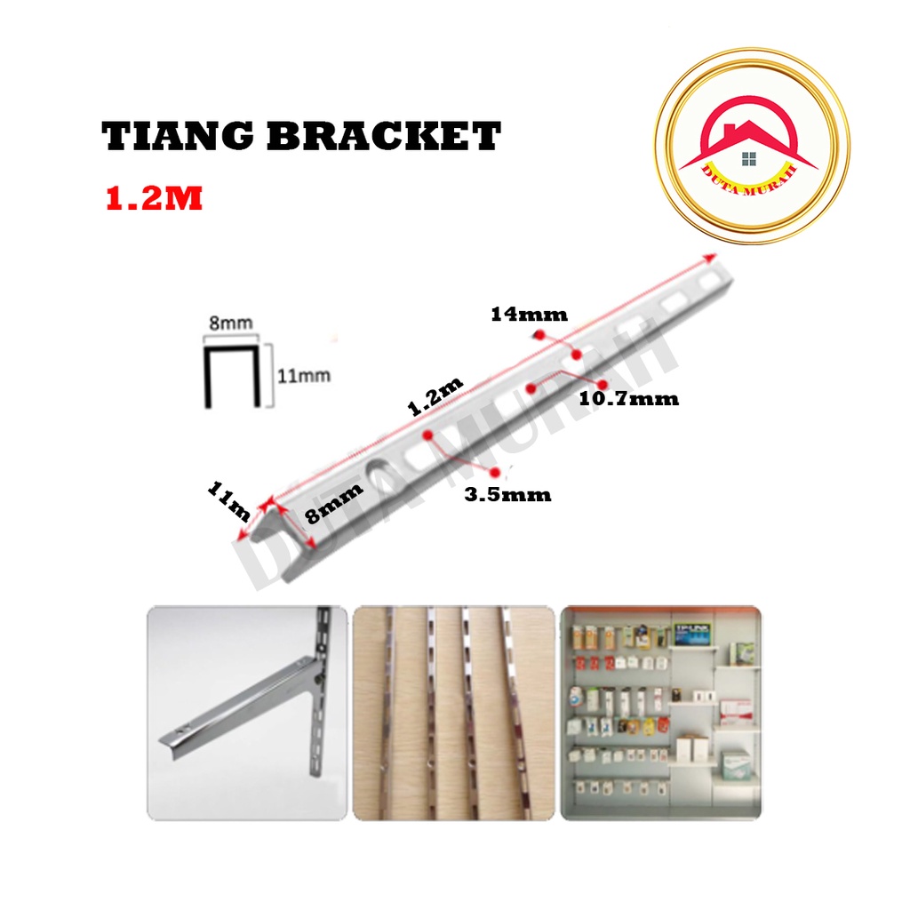 Tiang Braket / Bracket Kaca 120 cm ( 1 btg)