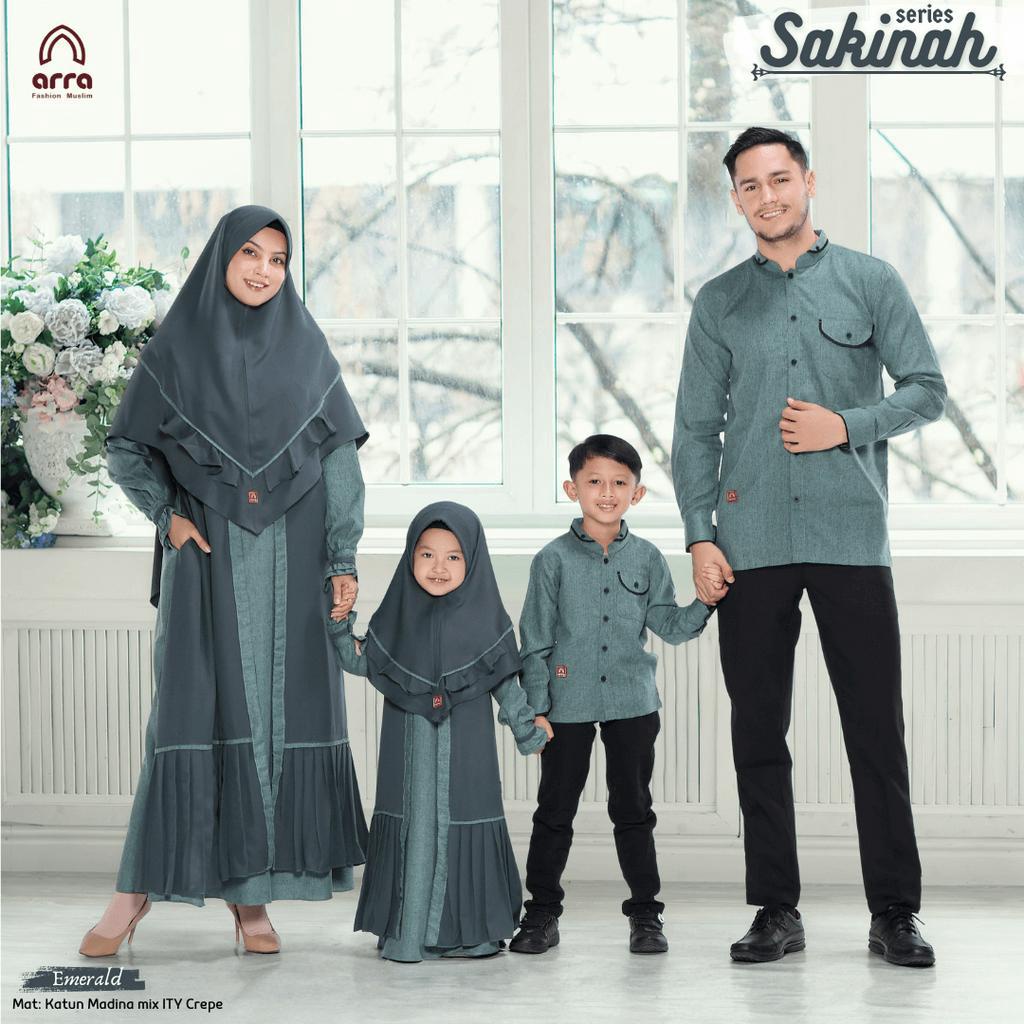 Arra-Ori Baju Busana Muslim Sarimbit Couple Pasangan Keluarga Sakinah Emerald  Elegan