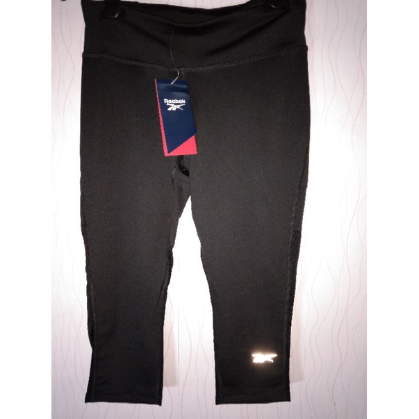 Original Celana Legging Women Reebok Speedwick 3/4 Tight Black Reflective