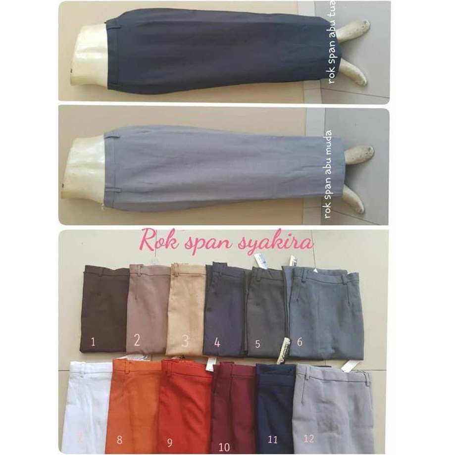 Rok span JUMBO panjang rok kerja lipit belakang