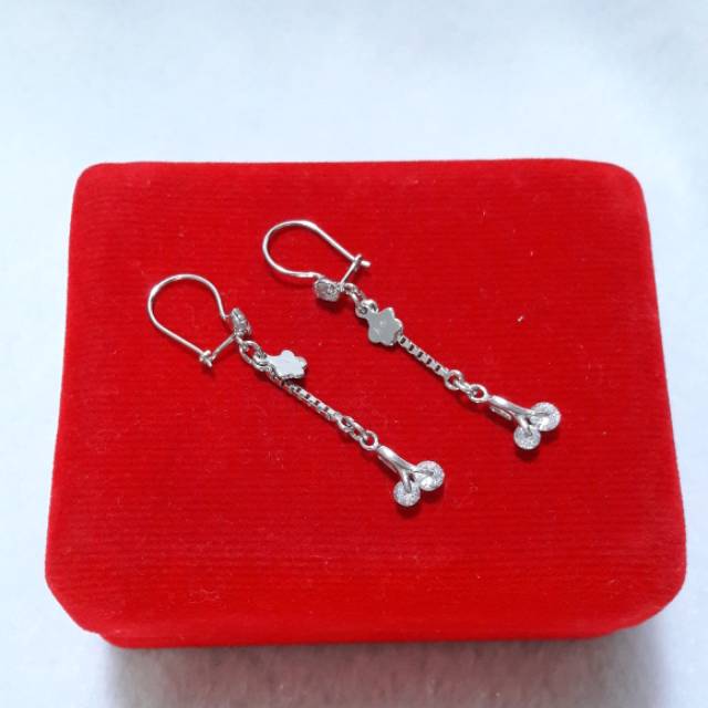 Anting panjang dewasa perak silver 925.panjang gantungan zircon