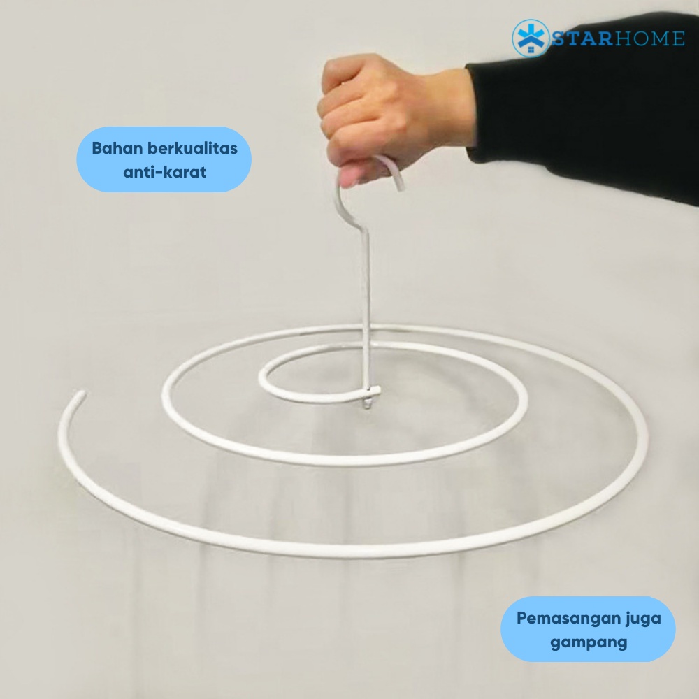 Hanger Spiral Jemuran Sprei Gantungan Handuk Selimut Tali Jemuran Rak Pengering Pakaian