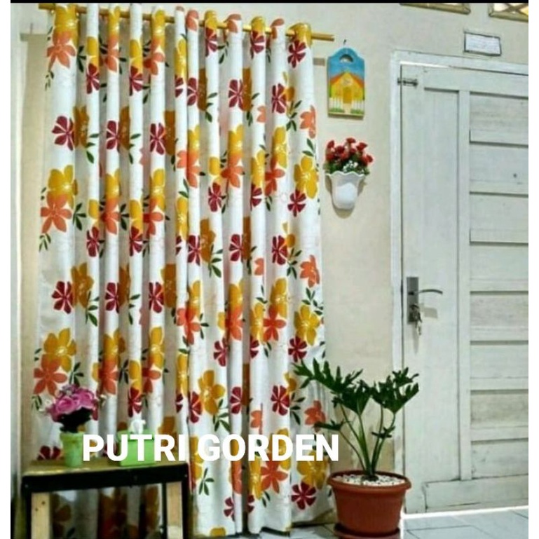 gorden blackout motif gorden pintu dan jendela gorden blackout orange