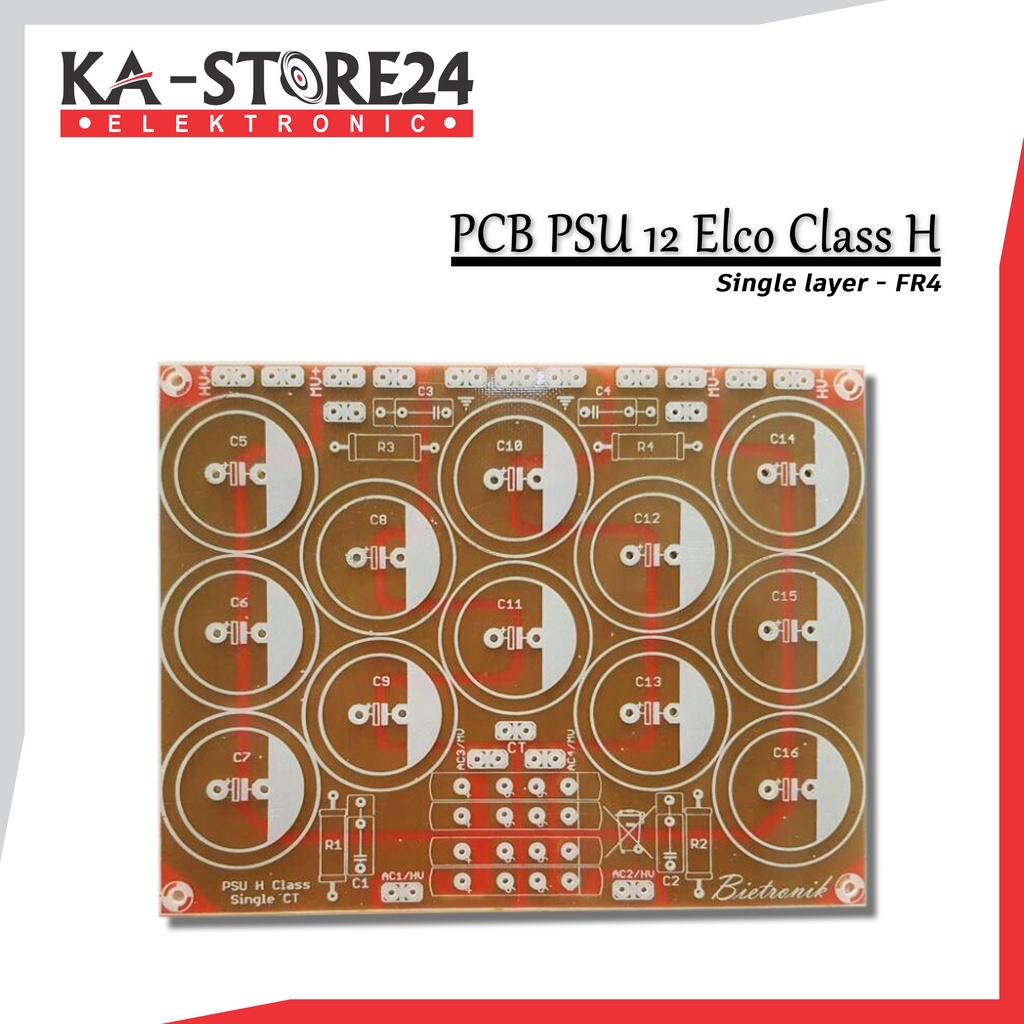 PCB PSU 12 Elco Class H - FR4