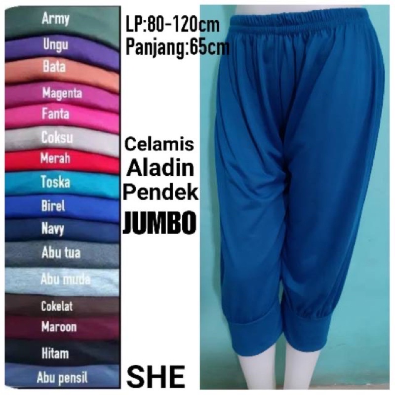 CELANA WANITA 7/8 POLOS JUMBO/CELANA ALADIN 7/8 POLOS/CELANA WANITA UKURAN JUMBO
