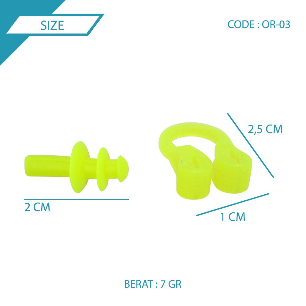 KARET EAR PLUG PELINDUNG HIDUNG TELINGA UNTUK RENANG - OR-03