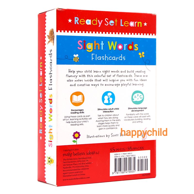 original 86 pcs Sight words flash cards buku anak buku impor happychild