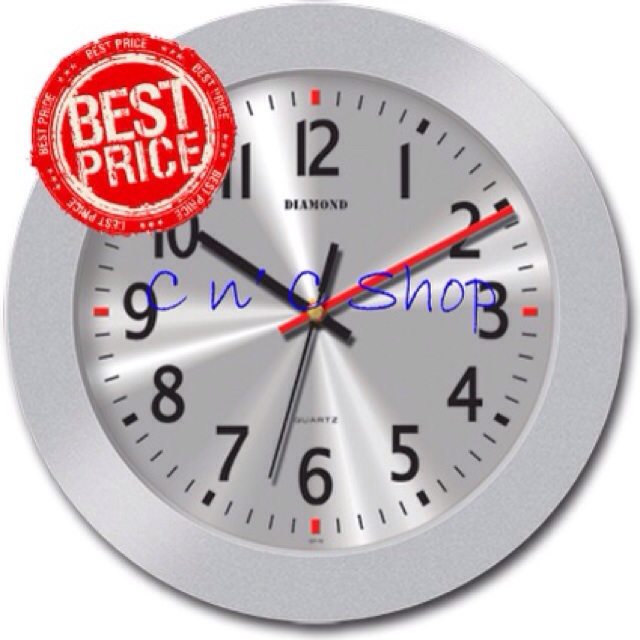 CNC SHOP jam dinding / wall clock 30 cm plat stainless