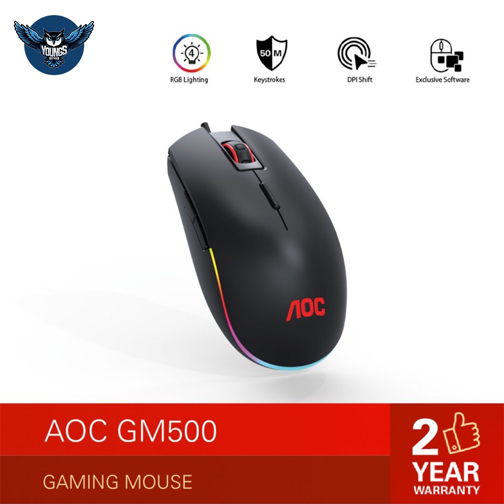 Gaming Mouse AOC GM500 - RGB Lighting