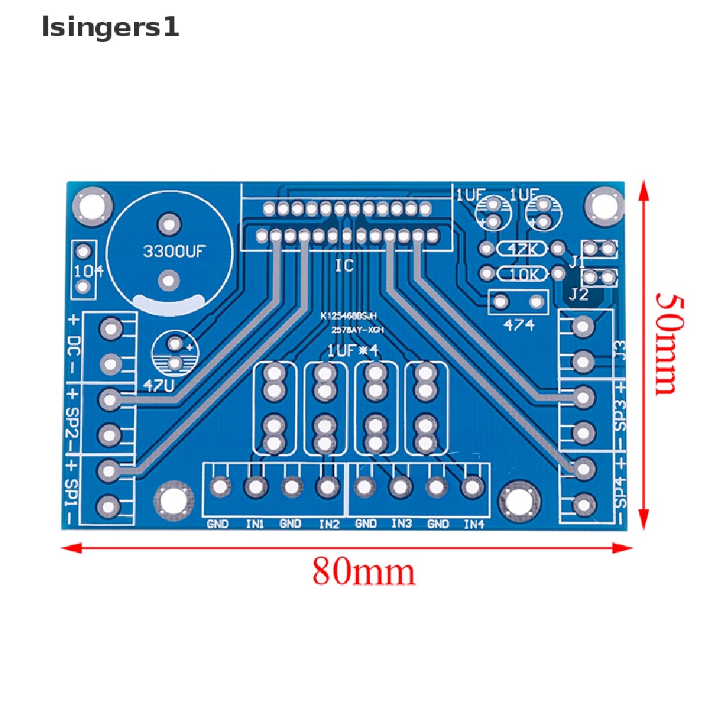 (lsingers1) Power Amplifier TDA7388 Empat channel 4x41W audio DC 12V Untuk PC / Mobil