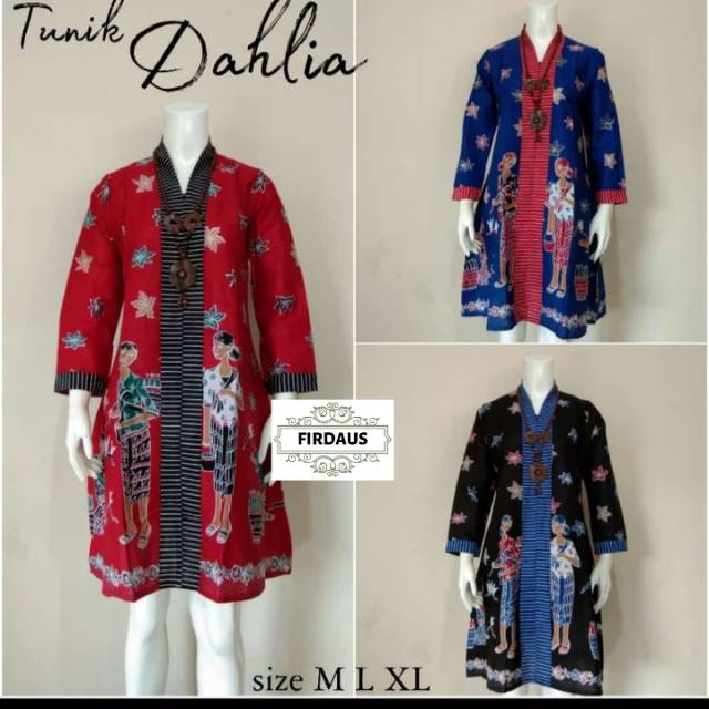 Tunik dahlia mbok jamu batik modern trendy