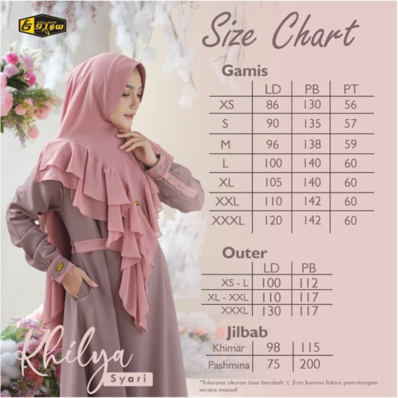 Ready Gamis Set Pashmina Outer Khilya Syar'i Glow Exclusive