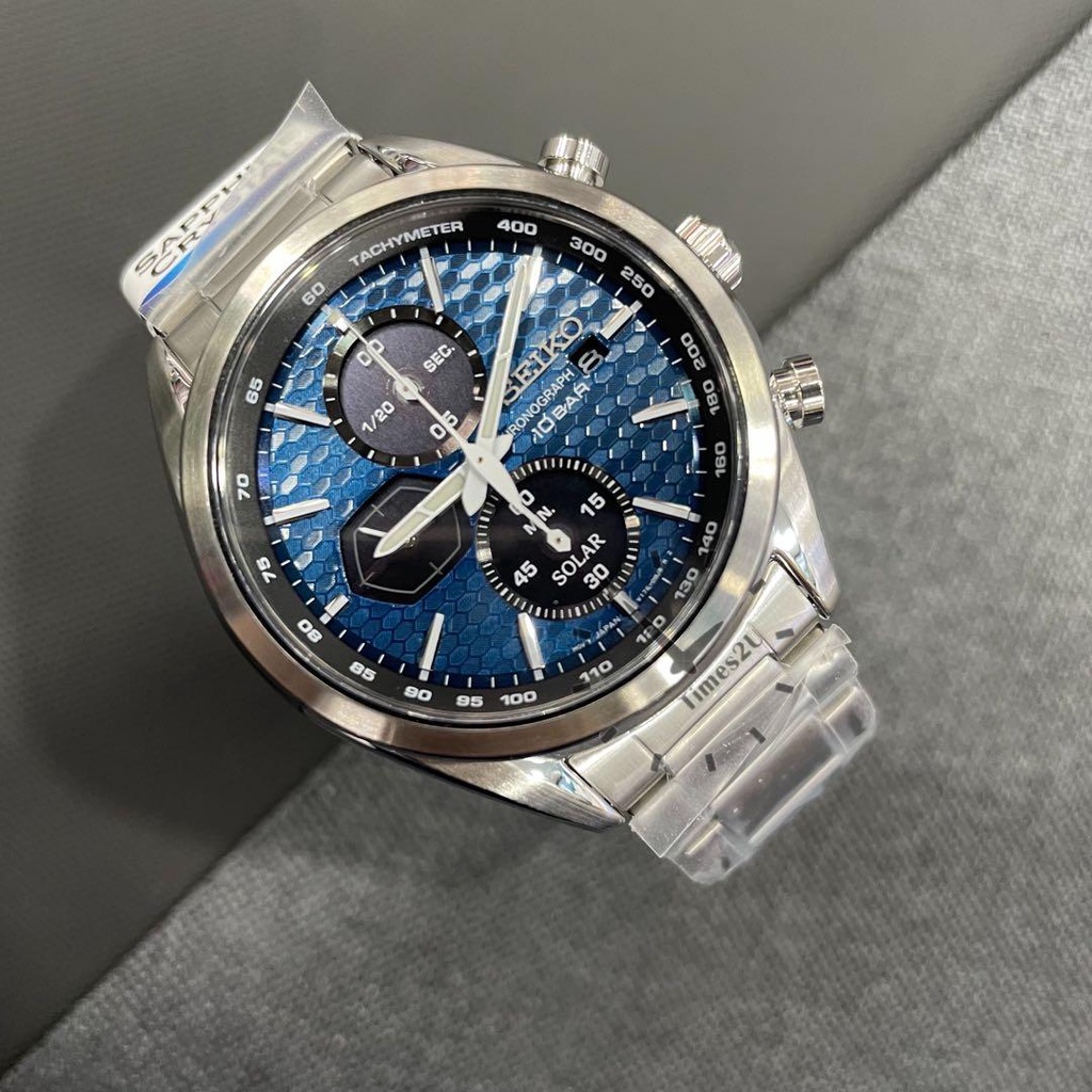 SEIKO SSC801P1 SSC801 SOLAR CHRONOGRAPH JAM PRIA ORIGINAL