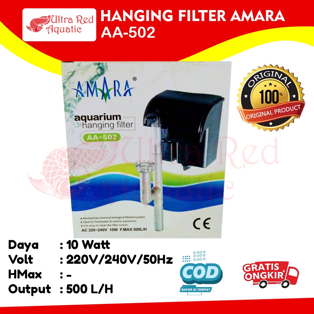 Amara Filter Gantung Aquarium Hang On Hanging Filter Aquarium AA 502 AA502 AA-502 Aquascape