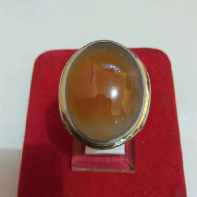 Cincin Batu Akik NATURAL CEMPAKA Aceh. Kristal, berawan & ada fenomena duri didalamnya.
